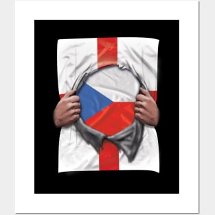 Czech Republic Flag English Flag Ripped - Gift for Czech From Czech Republic Posters and Art